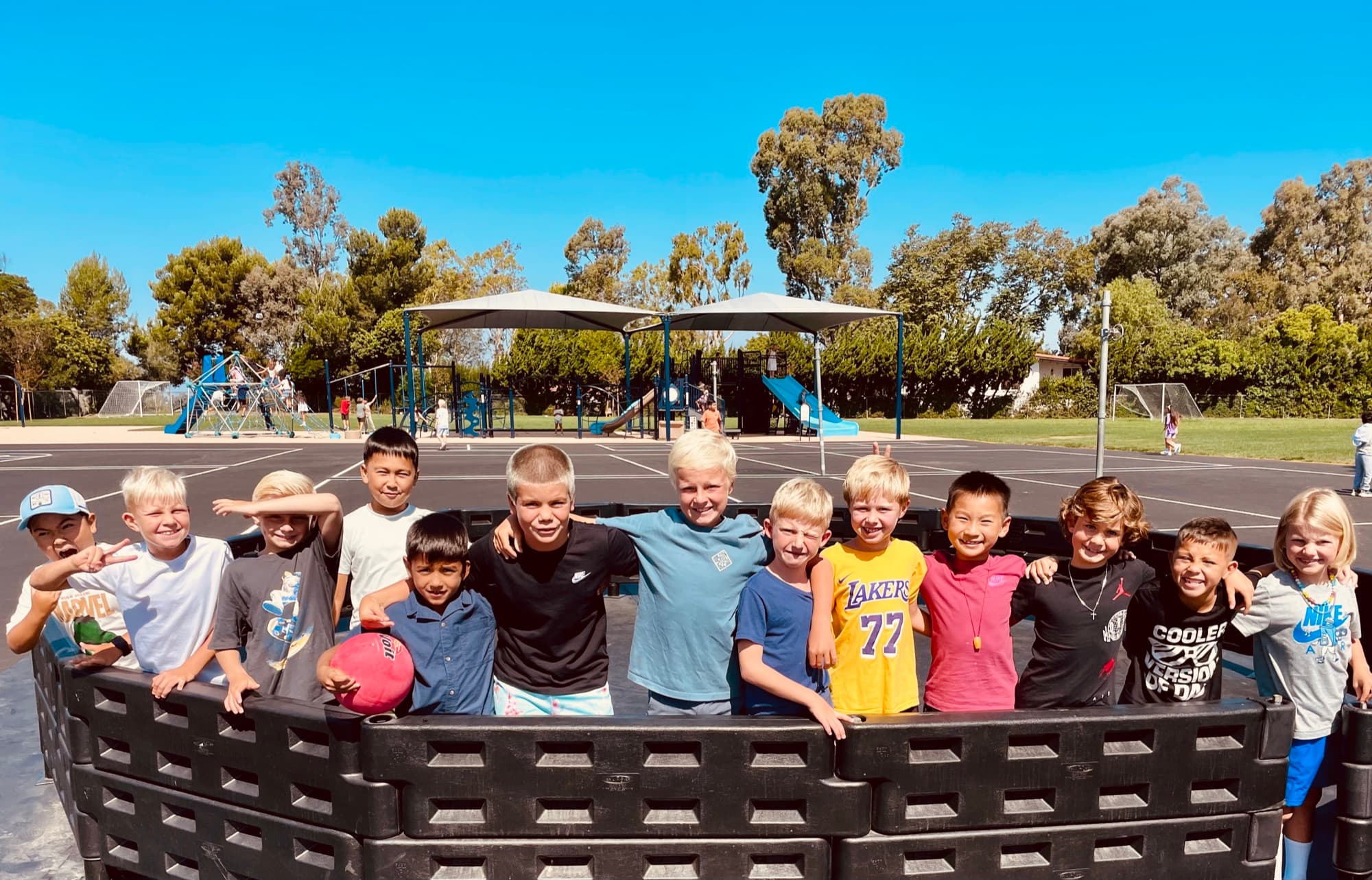 Eastbluff students together at the playground